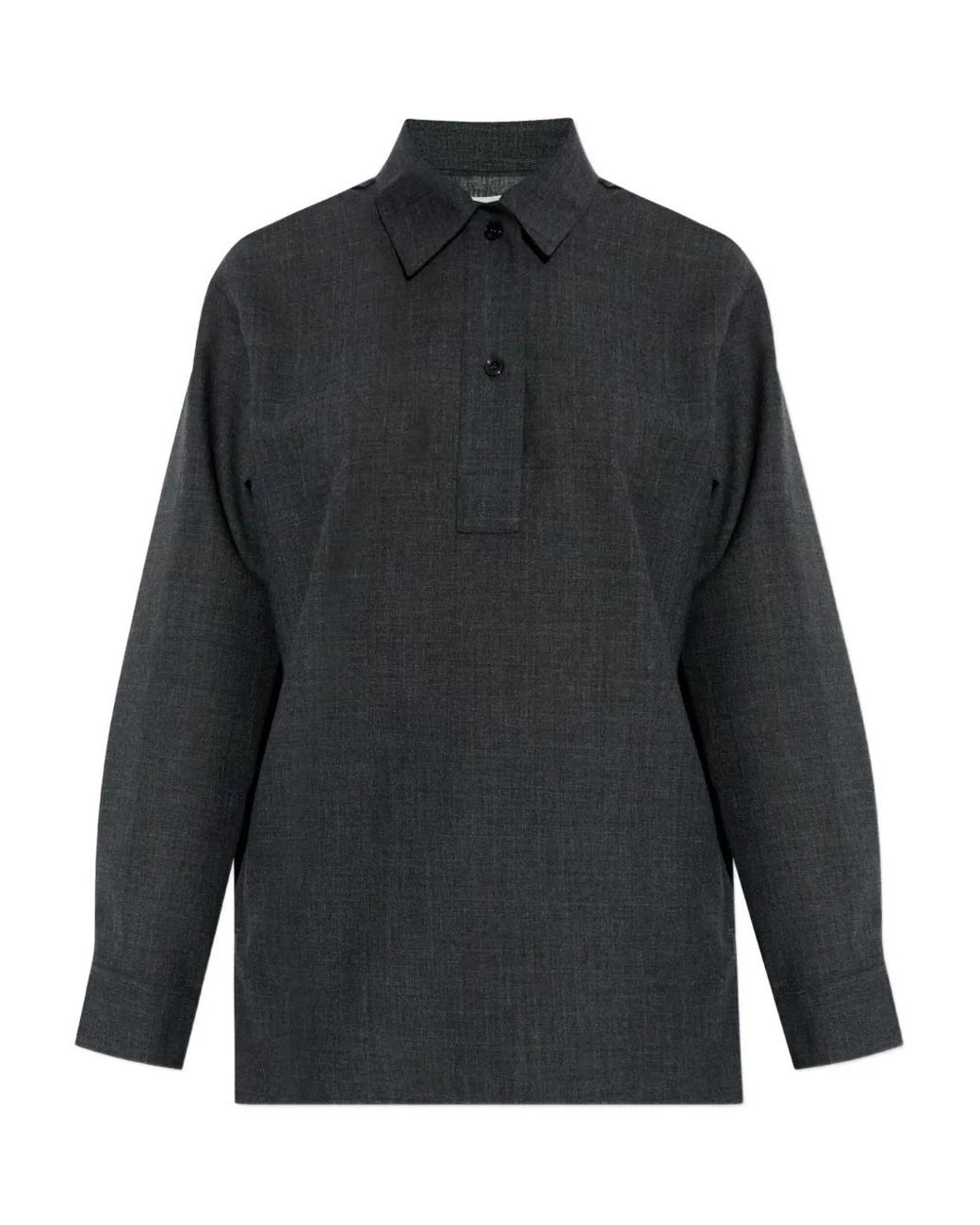 Studio Nicholson Gray Long-Sleeve Polo Top