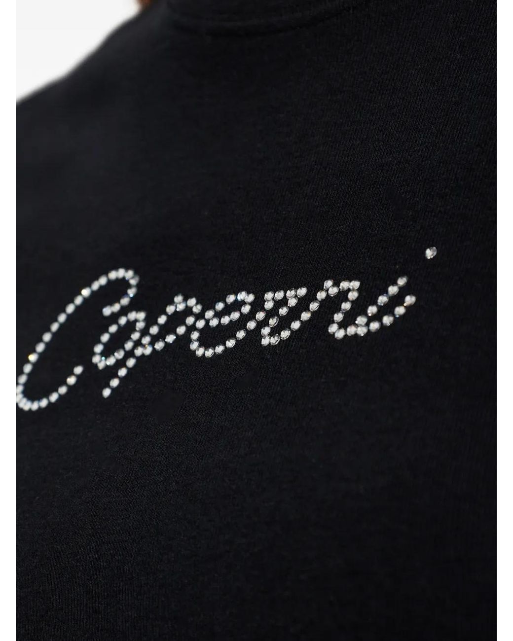 Coperni Black T-Shirt À Logo Strassé
