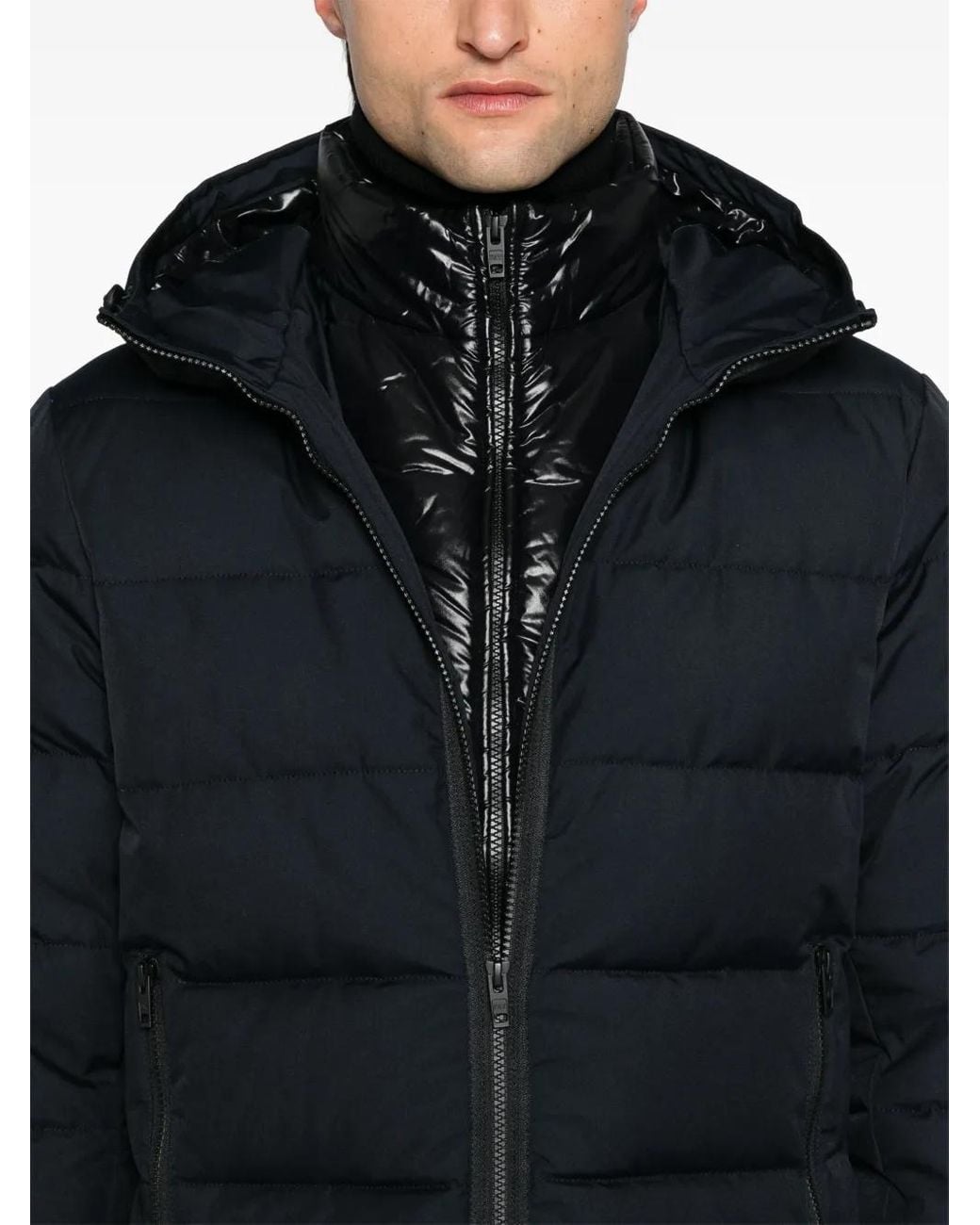 Fay Blue Double-Front Down Jacket for men