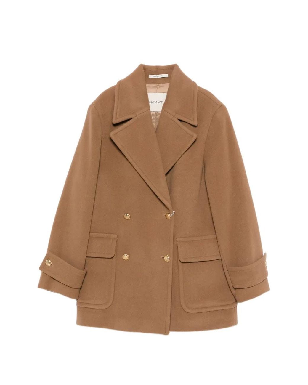 Gant Brown Notch-Lapels Peacoat