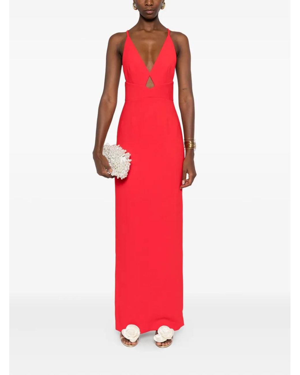 Solace London Red Milly Midi Dress