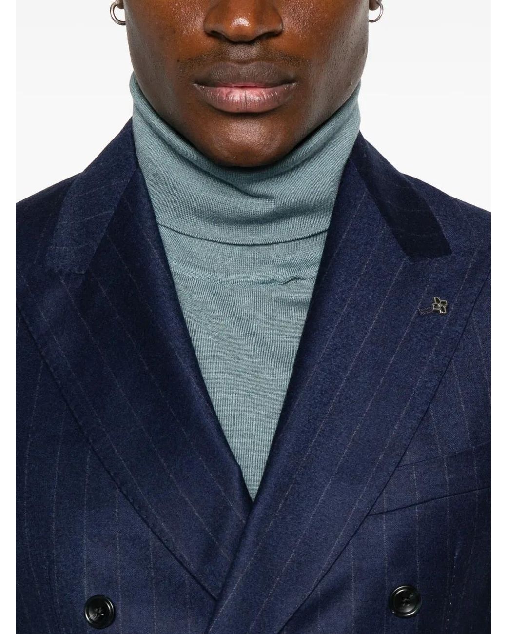 Tagliatore Blue Pinstriped Suit for men