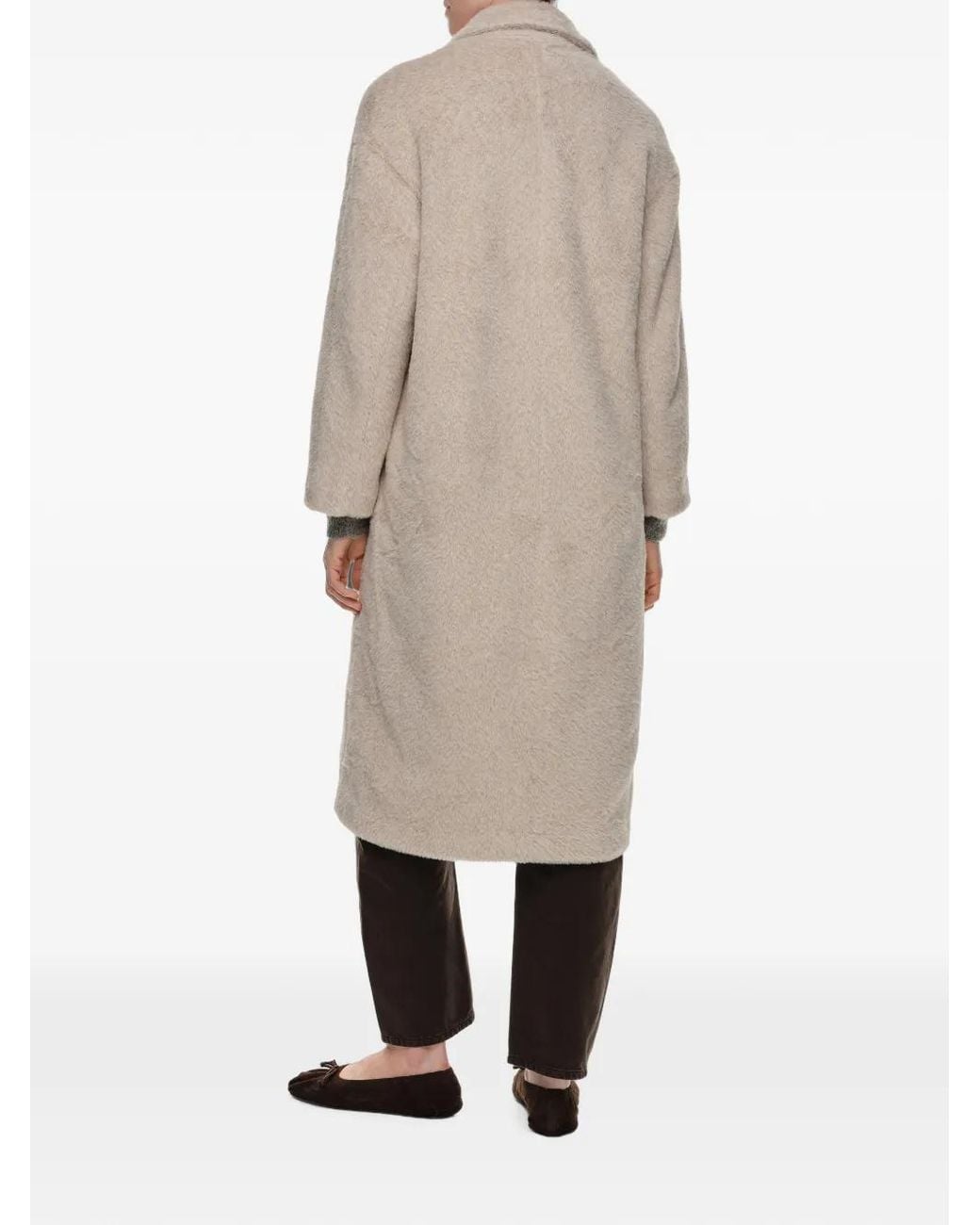 Bimba Y Lola White Fur Midi Coat