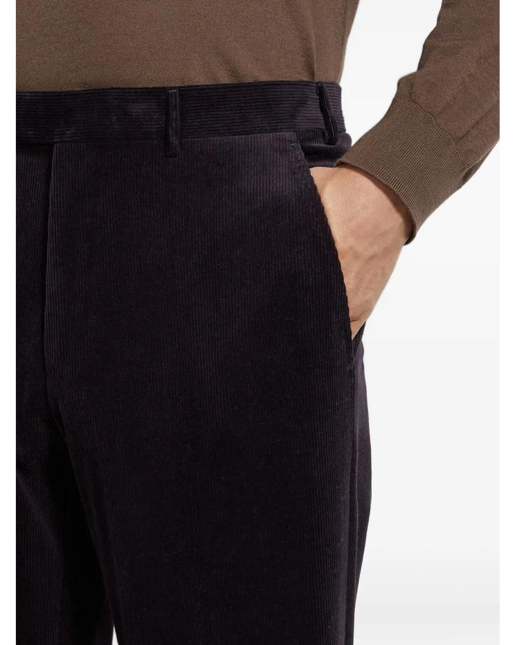 Zegna Blue Corduroy Trousers for men