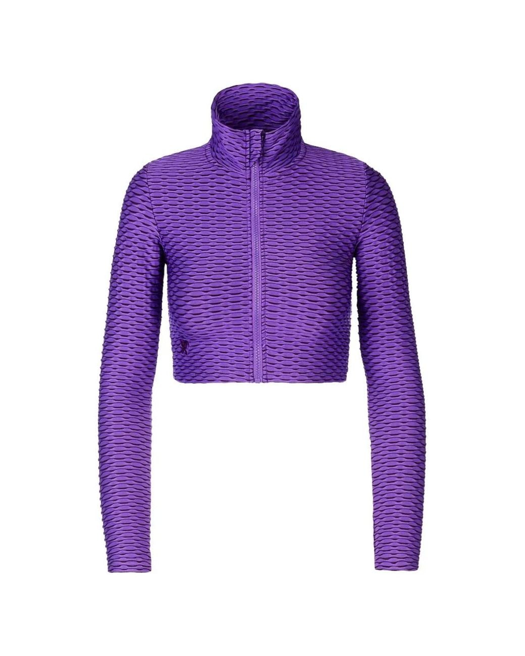 Tessitura Body Couture Purple 3D-Textured Performance Cropped Top