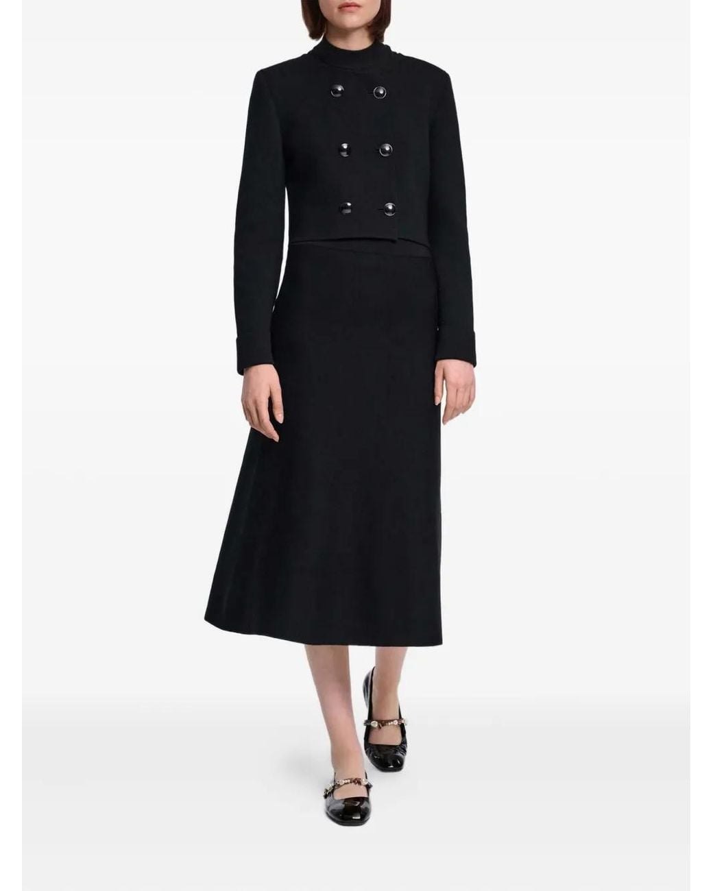 Dorothee Schumacher Black Sharp Ambition Double-Breasted Jacket
