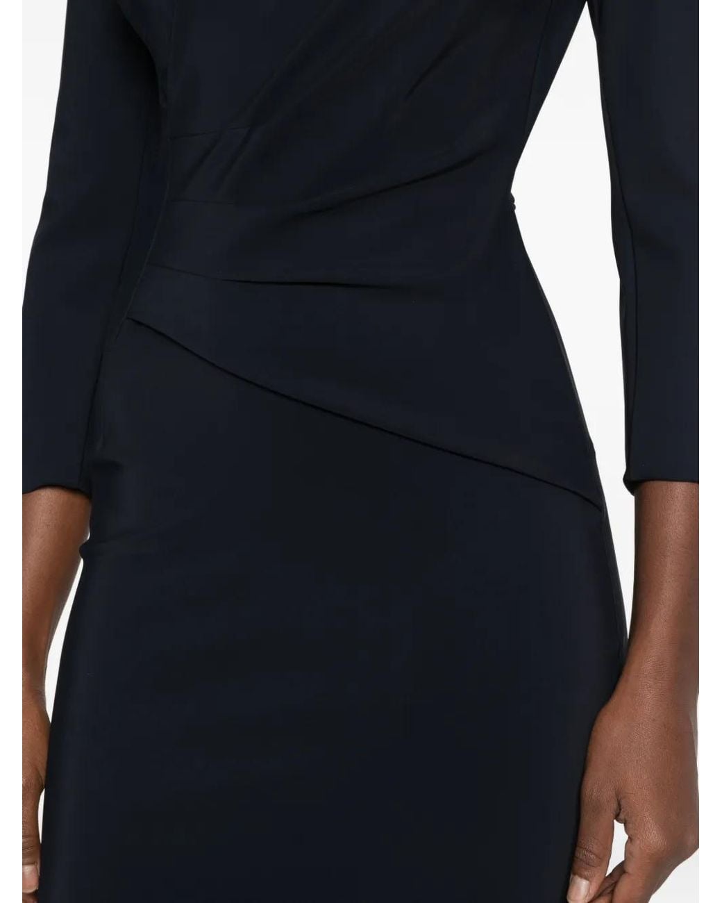 La Petite Robe Di Chiara Boni Blue Ruched Long-Sleeve Dress