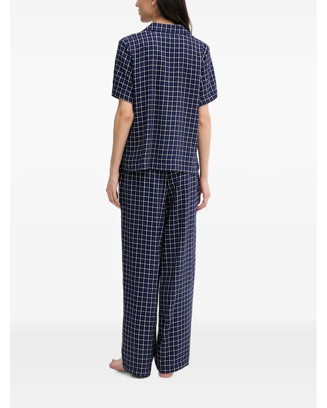 DKNY Blue Check-Pattern Pajamas
