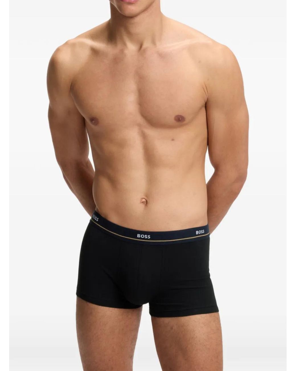 Boss Black Five-Pack Of Stretch-Cotton Trunks With Logo Waistbands for men