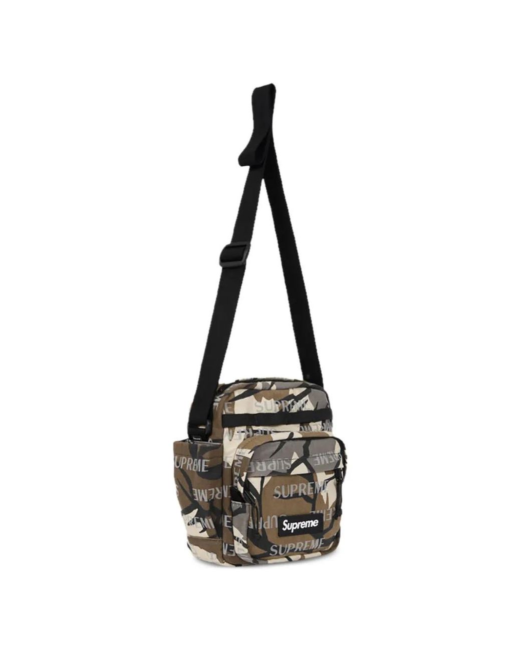 Supreme Black Logo-Pattern Shoulder Bag for men