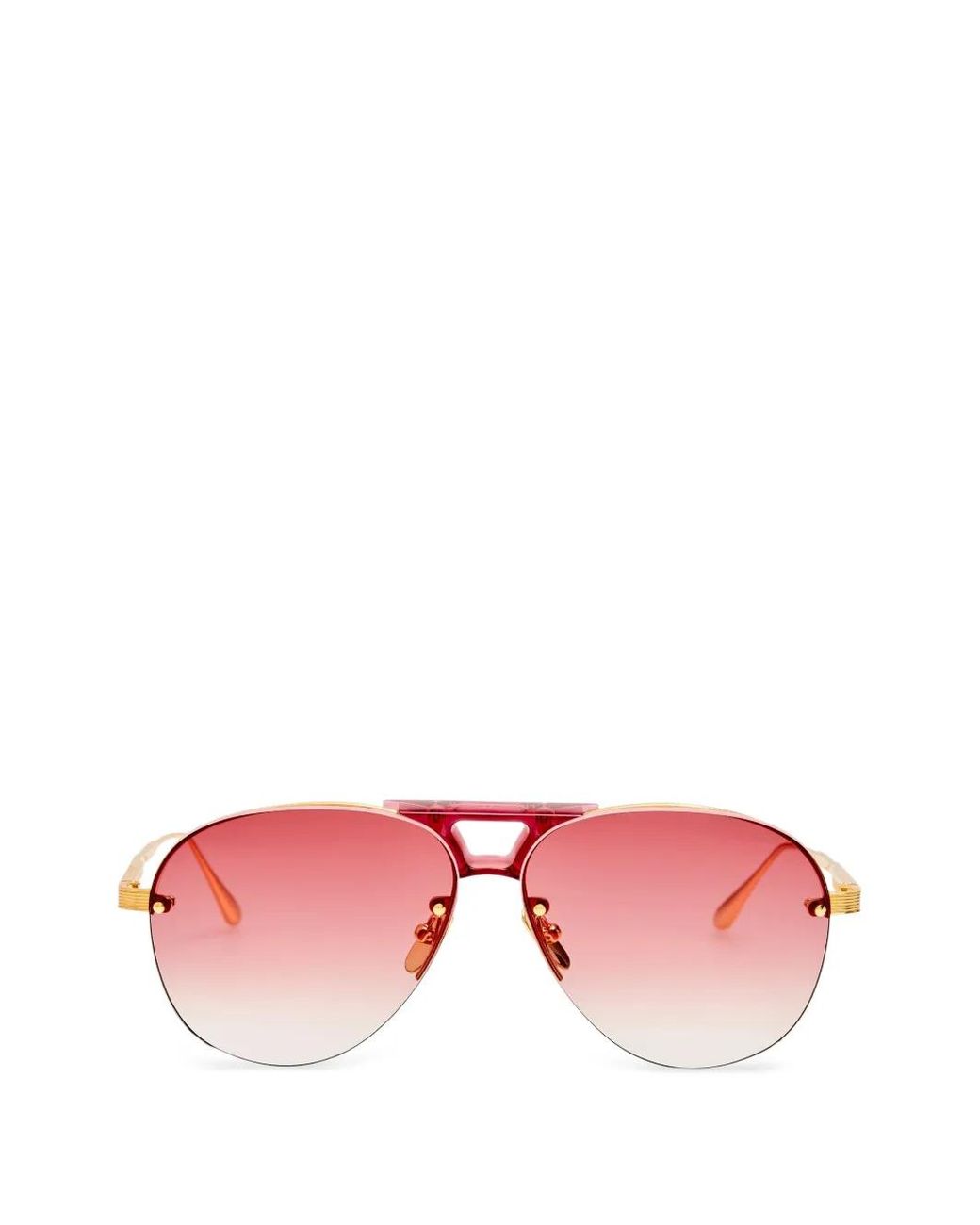 Linda Farrow Pink Pilot-Frame Sunglasses
