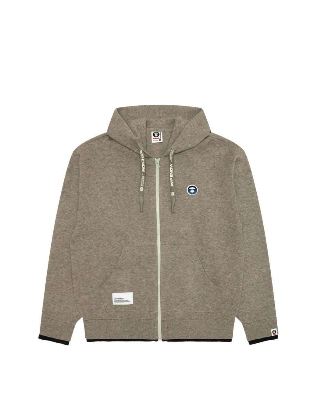 Aape By A Bathing Ape Brown Aapenow Logo-Patch Zip-Up Hoodie for men