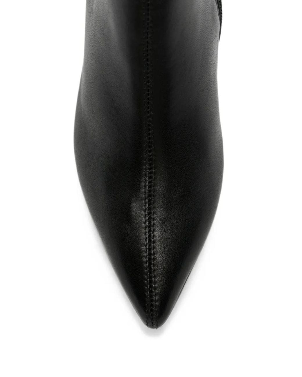 Unisa Black Pointed-Toe Leather Ankle Boots