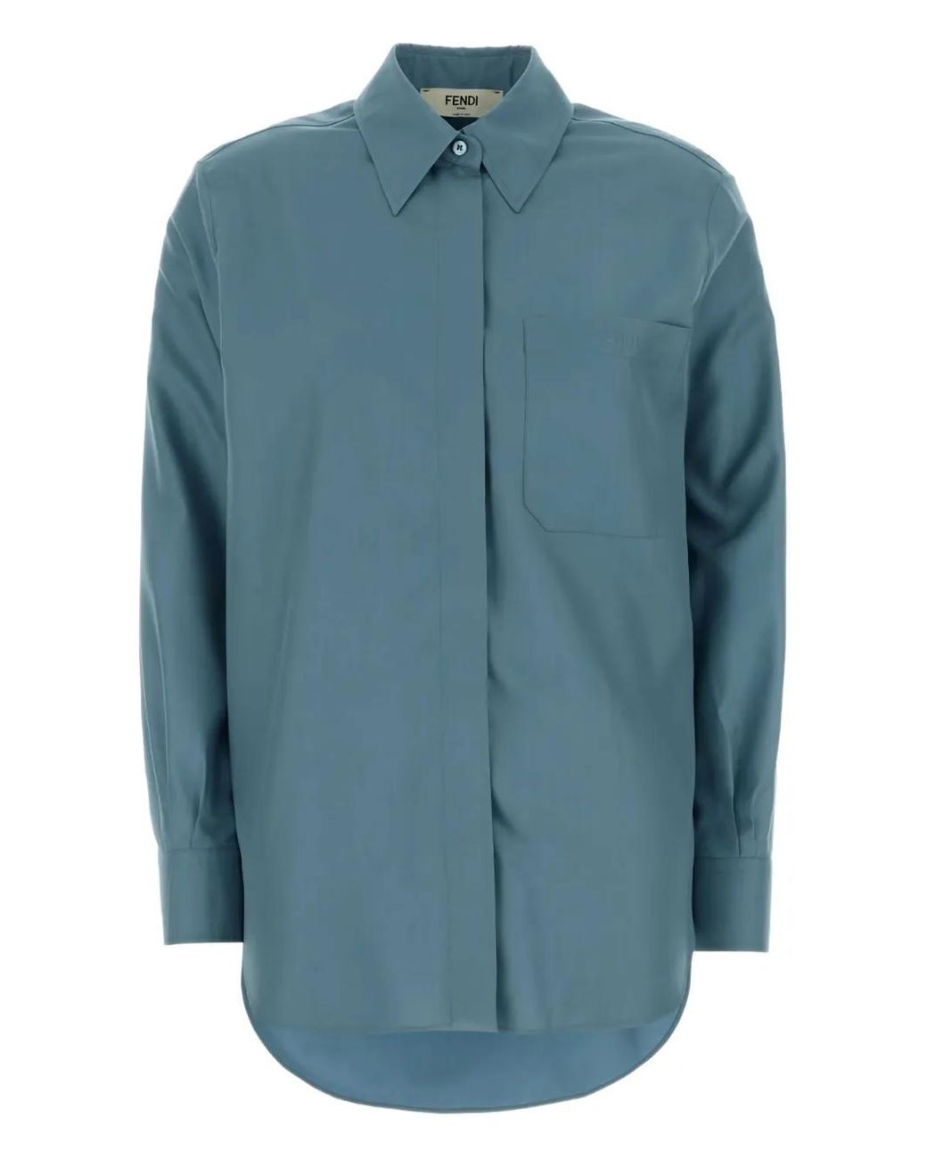 Fendi Blue Chest-Pocket Shirt