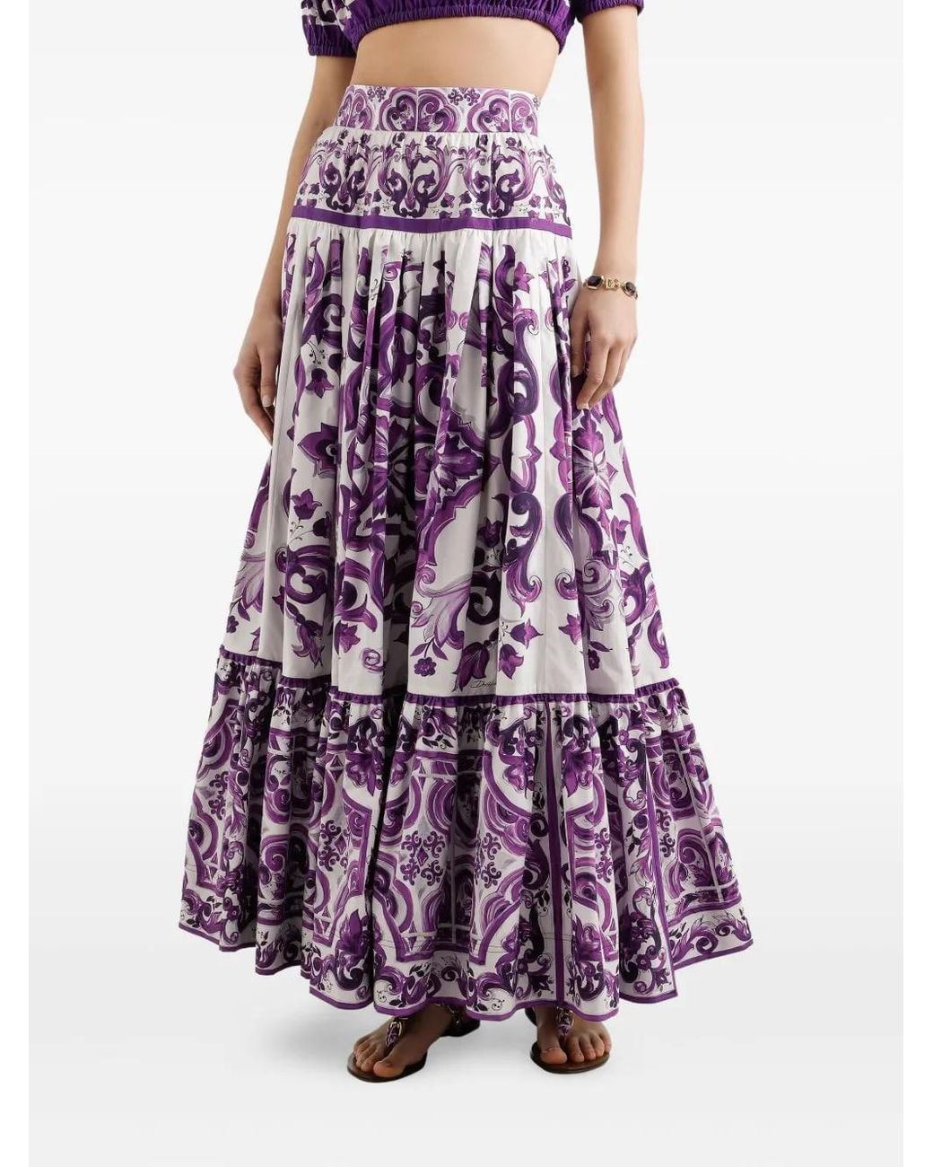 Dolce & Gabbana Maxi Rok Dg in het Purple