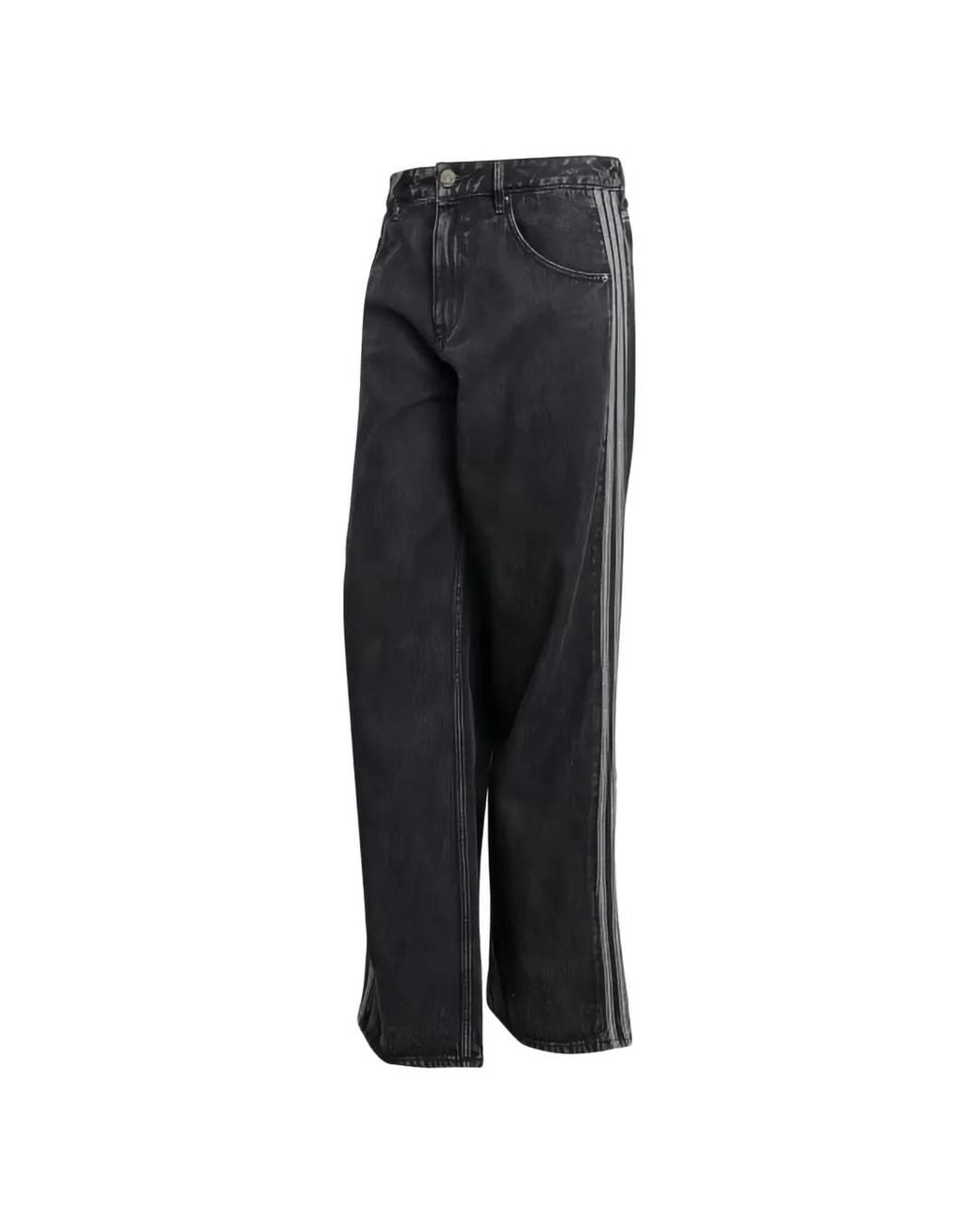 Adidas Black Firebird Adicolor Denim Trousers for men