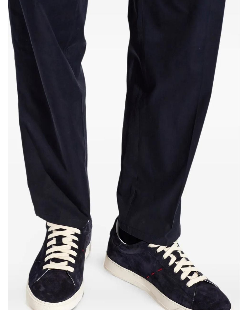 Kiton Black Suede Leather Sneakers for men