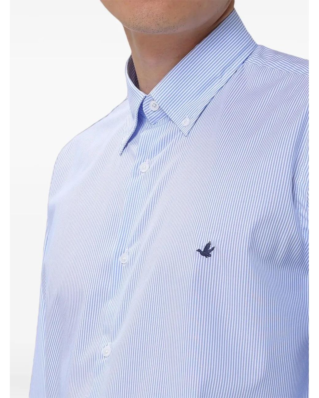 Brooksfield Blue Striped Poplin Shirt for men