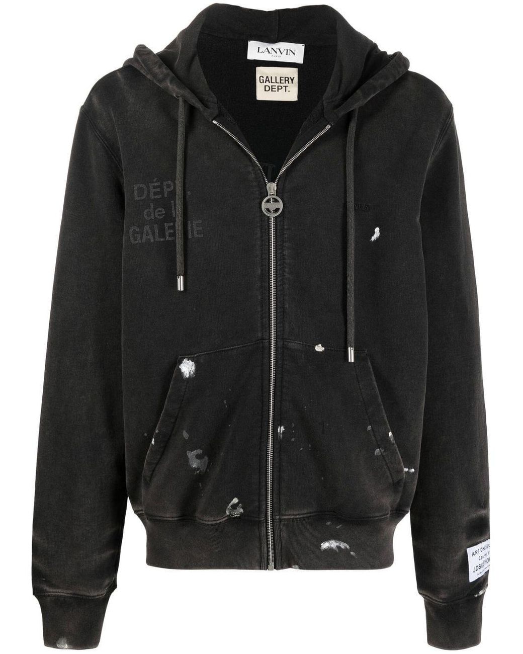 【関税込み】Lanvin ブラック Archives Print ジップフーディ lanvin-black-Embroidered-Logo-