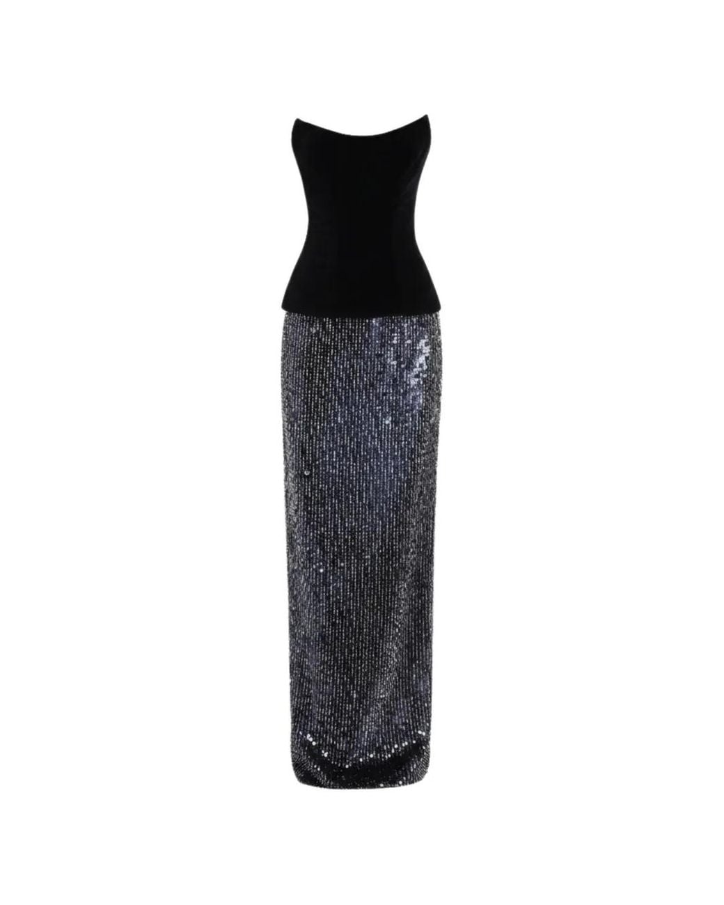 Safiyaa Black Aiden Corset-Style Maxi Dress