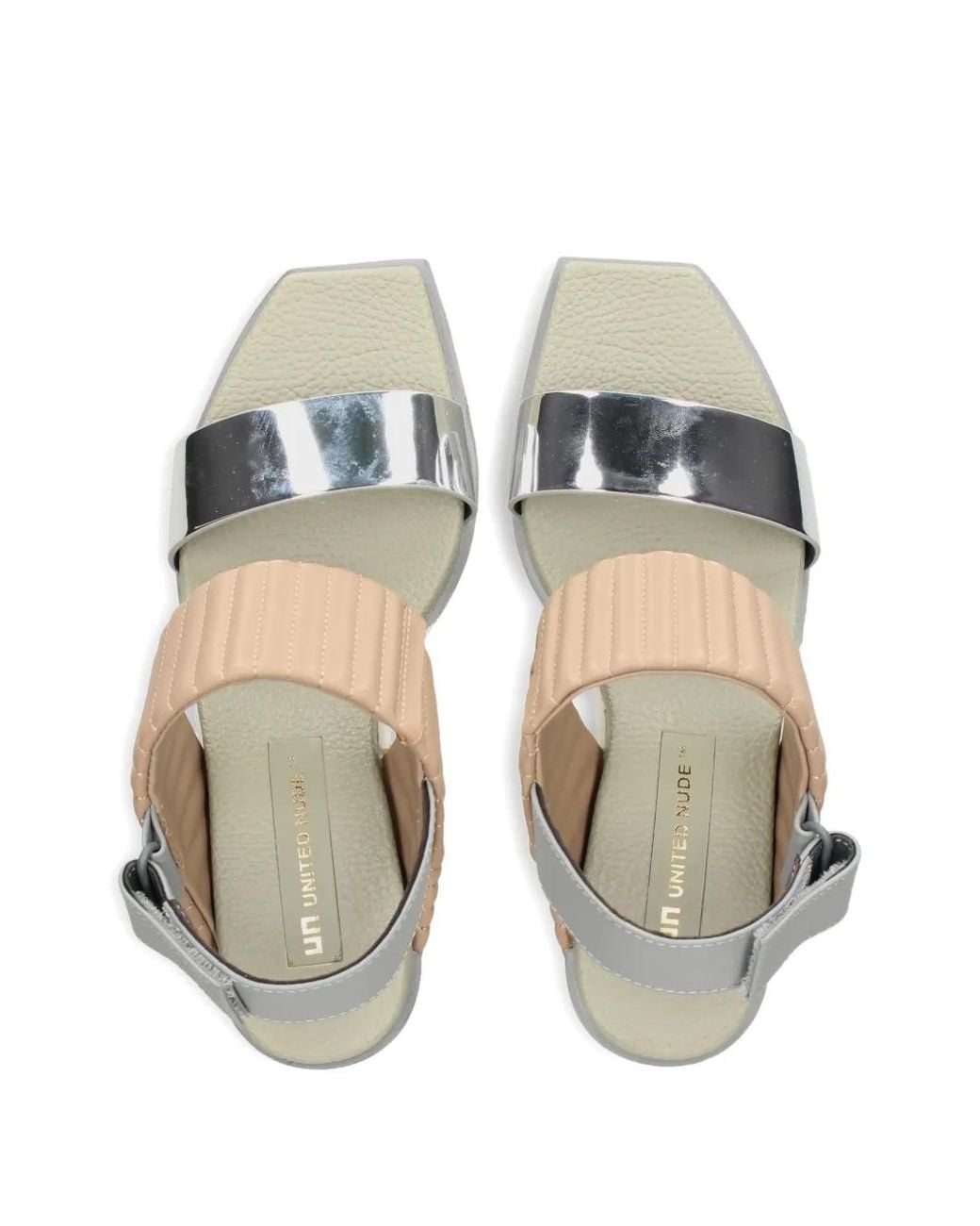 United Nude White Delta Wedge Puffier Quilted Metallic Sandals
