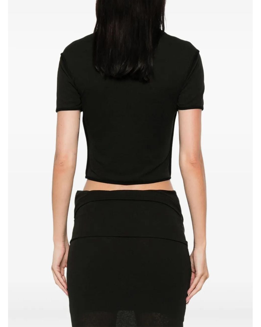 Nanushka Black Sabelle Short-Sleeved Top