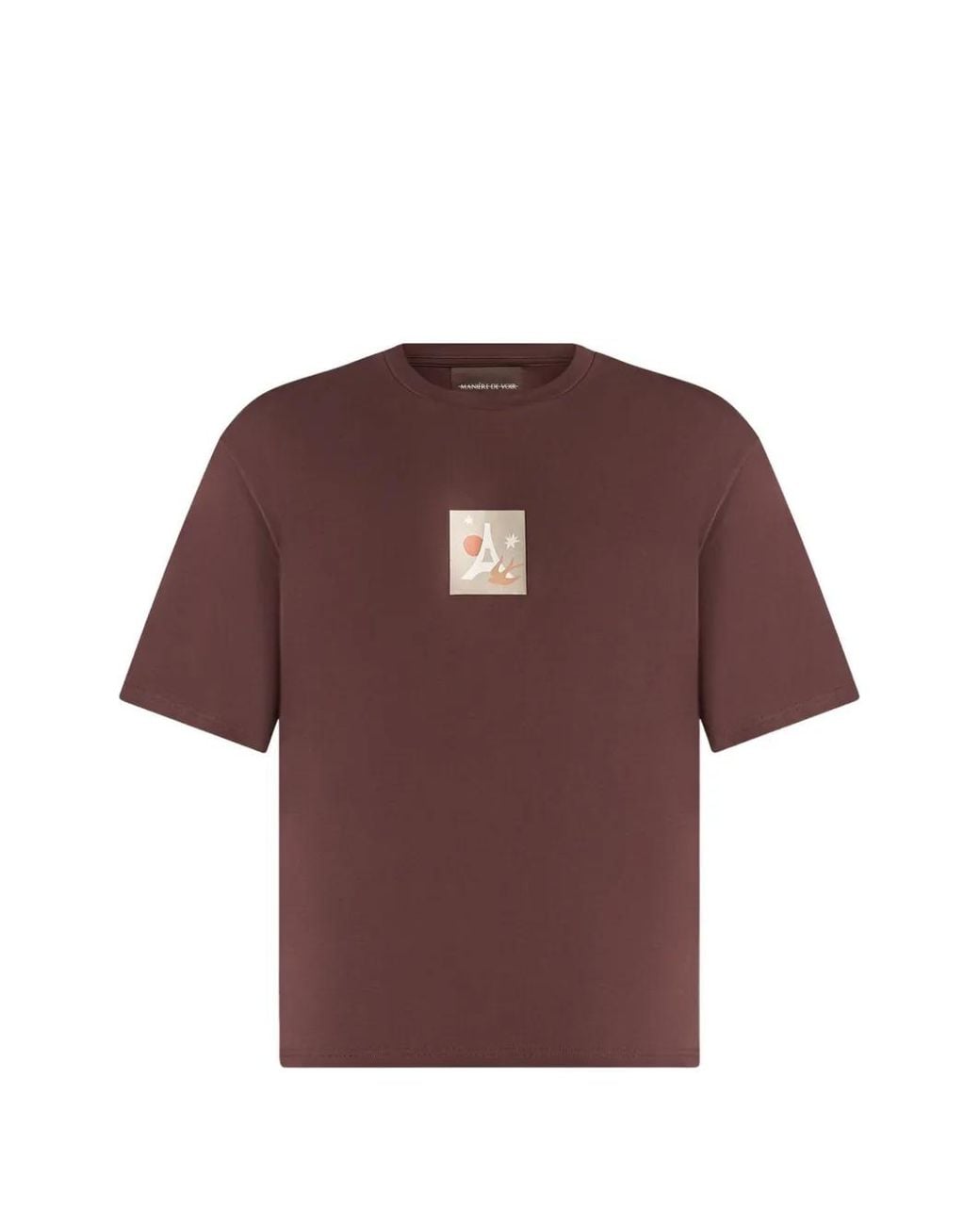 Manière De Voir Purple T-Shirt Thibault En Coton À Détail D'Oiseau for men