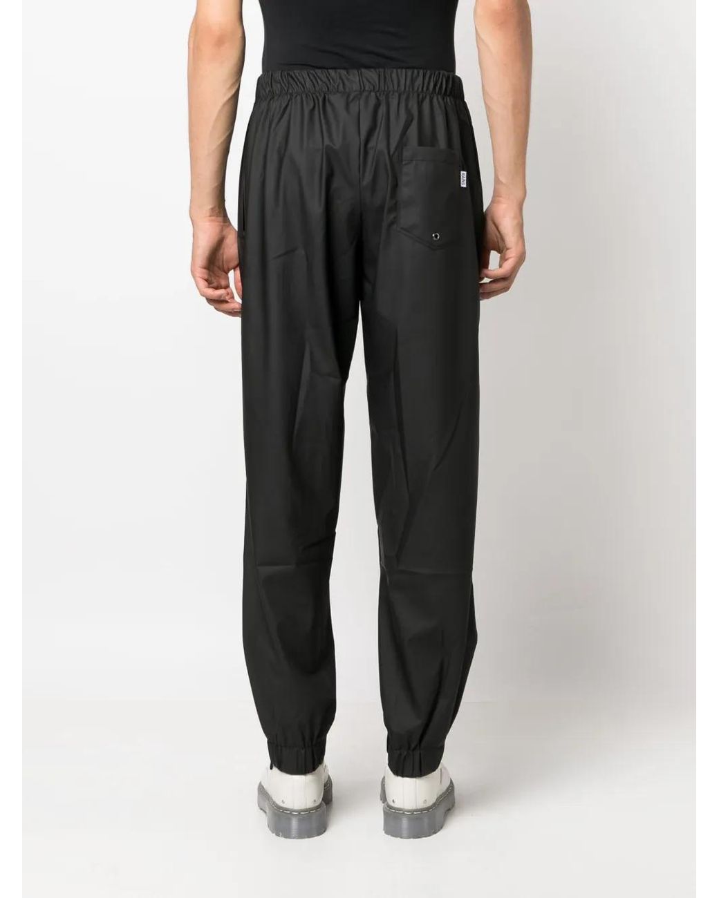 Rains Black Elasticated-Waistband Track Pants for men