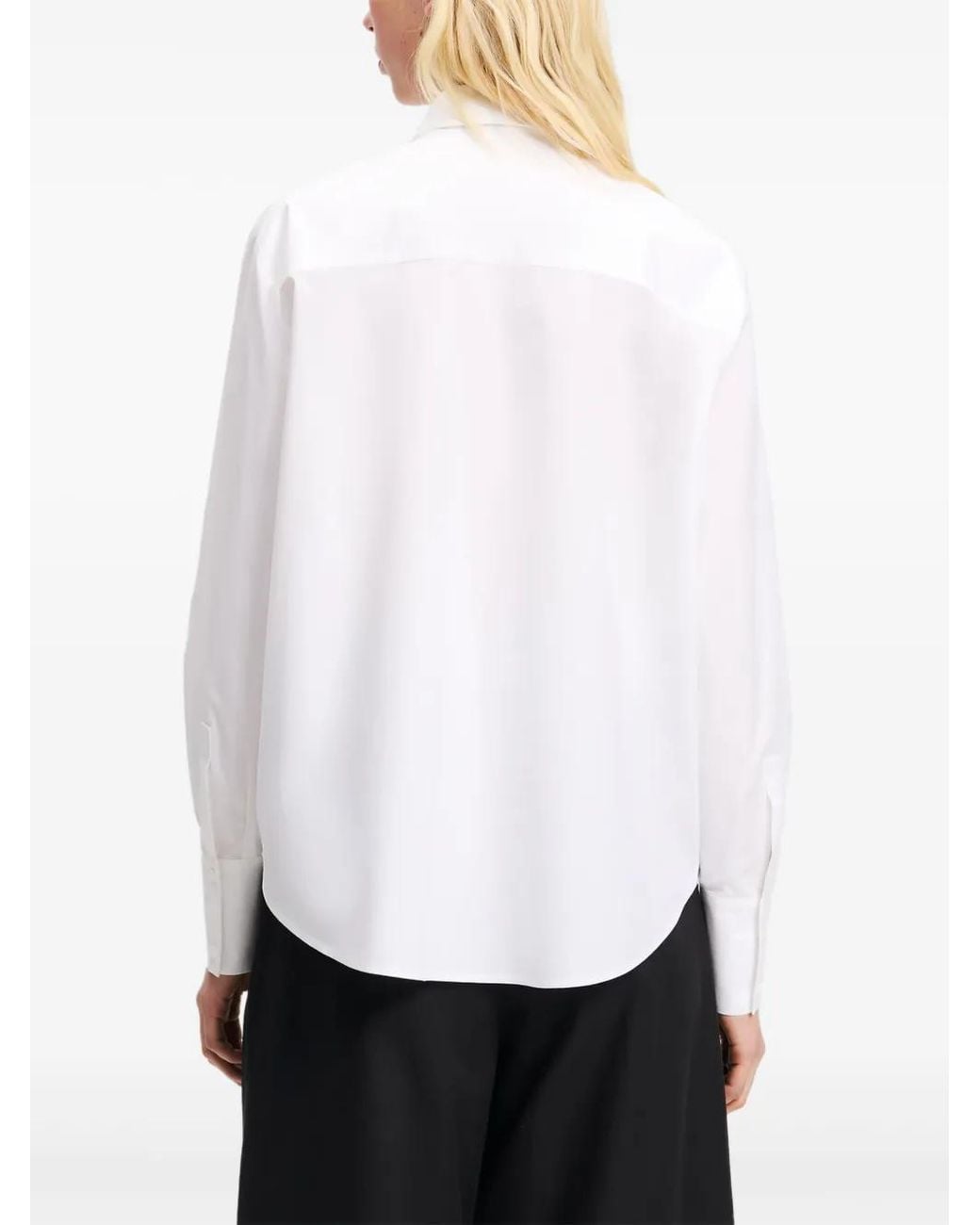 Karl Lagerfeld White Floral Appliqué Shirt