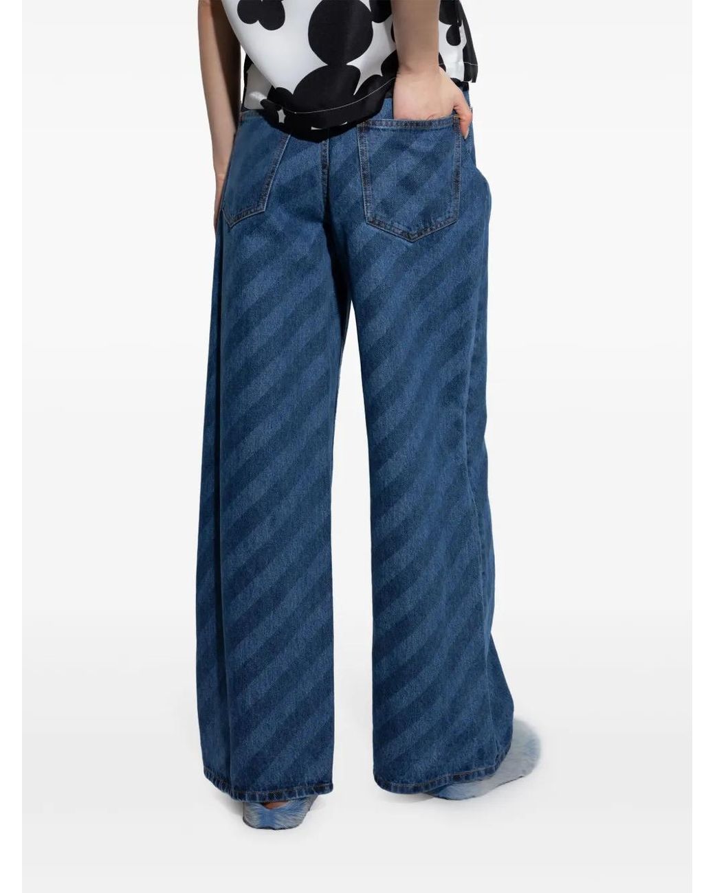 Marni Gestreepte Jeans in het Blue