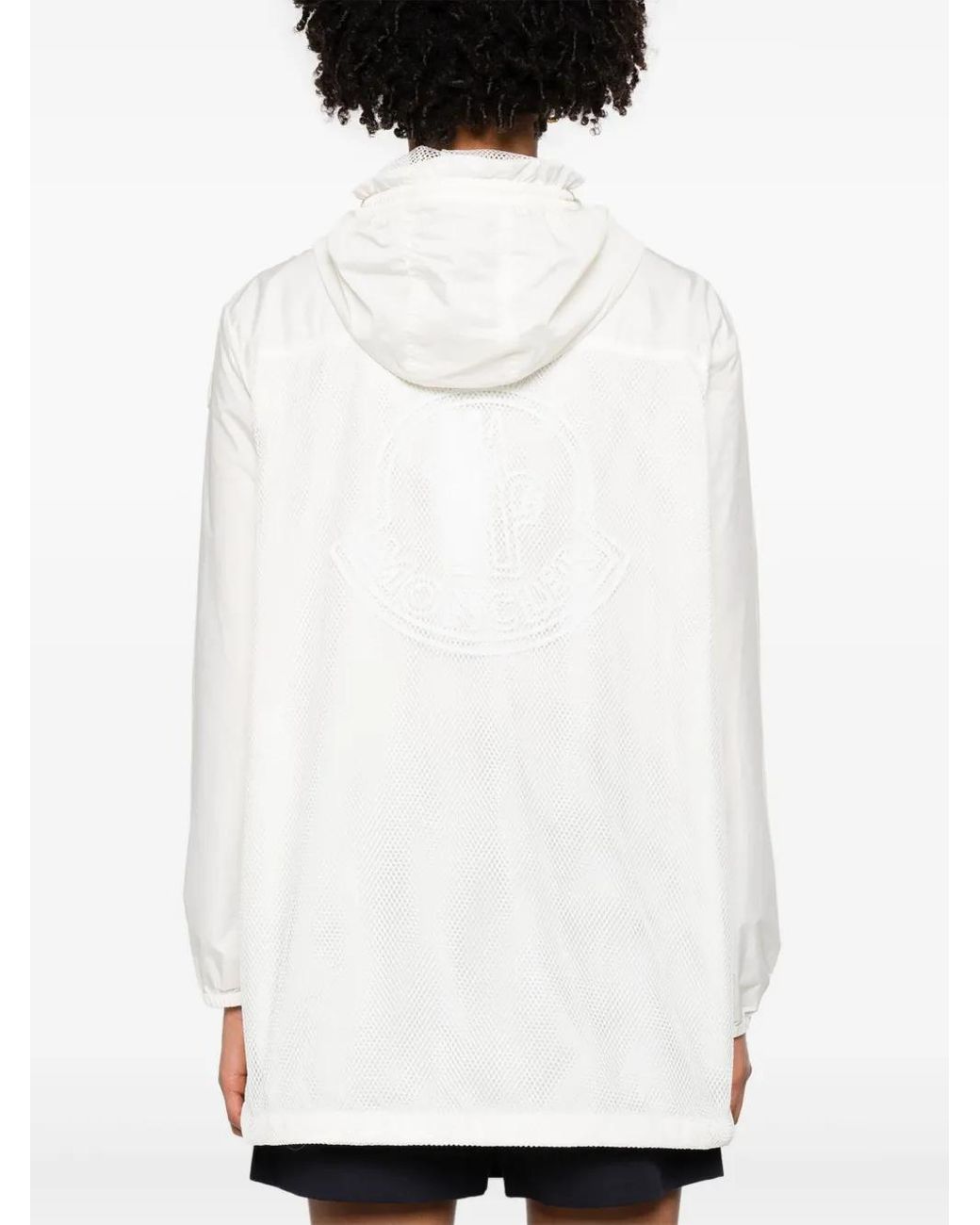 Moncler Jack Met Capuchon En Mesh Vlakken in het White