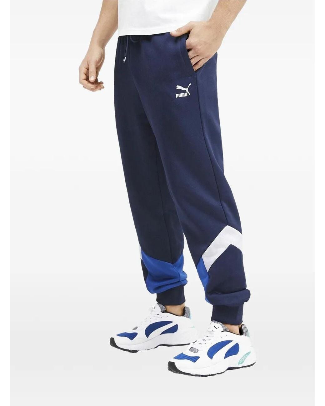 PUMA Blue Mcs Cuffed Iconic Track Pants for men