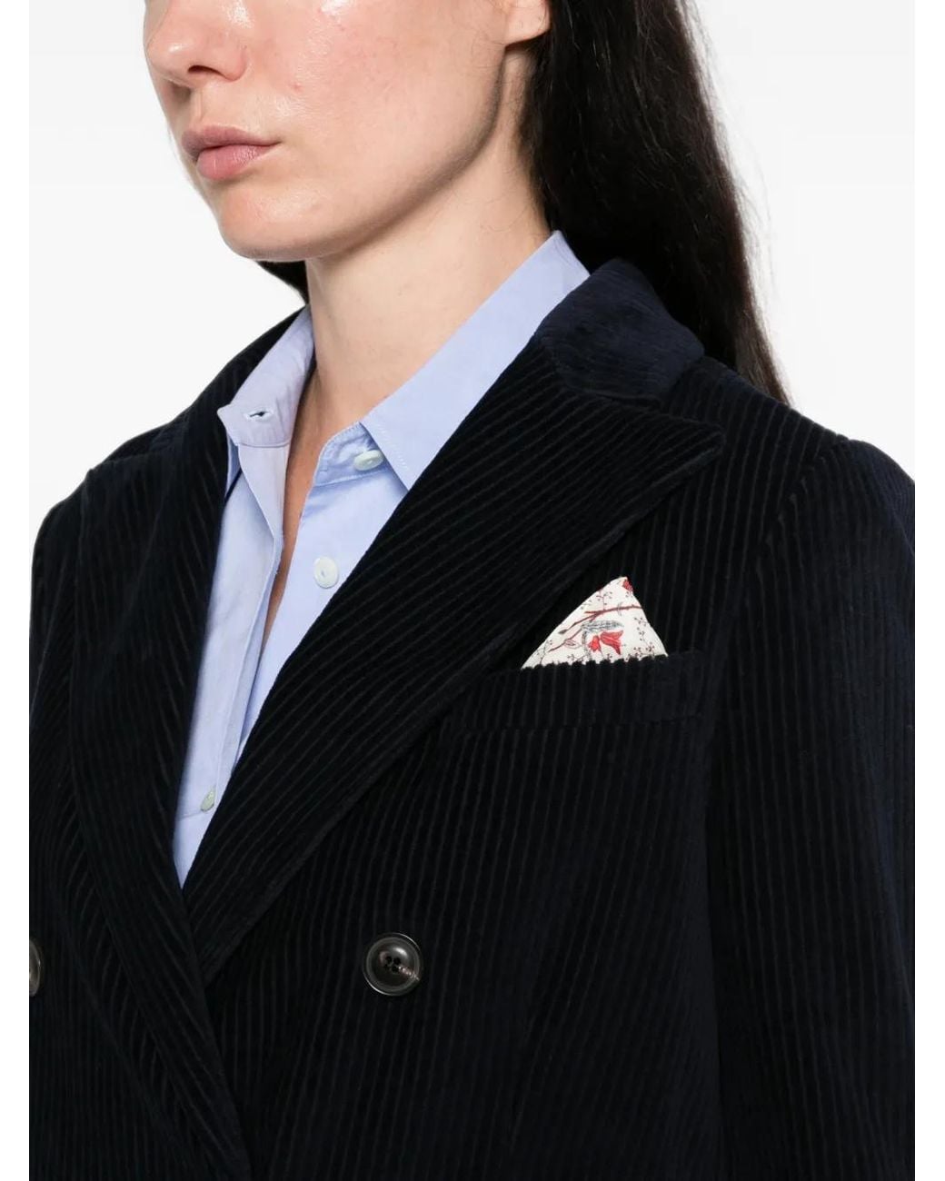 Circolo 1901 Black Double-Breasted Corduroy Jacket