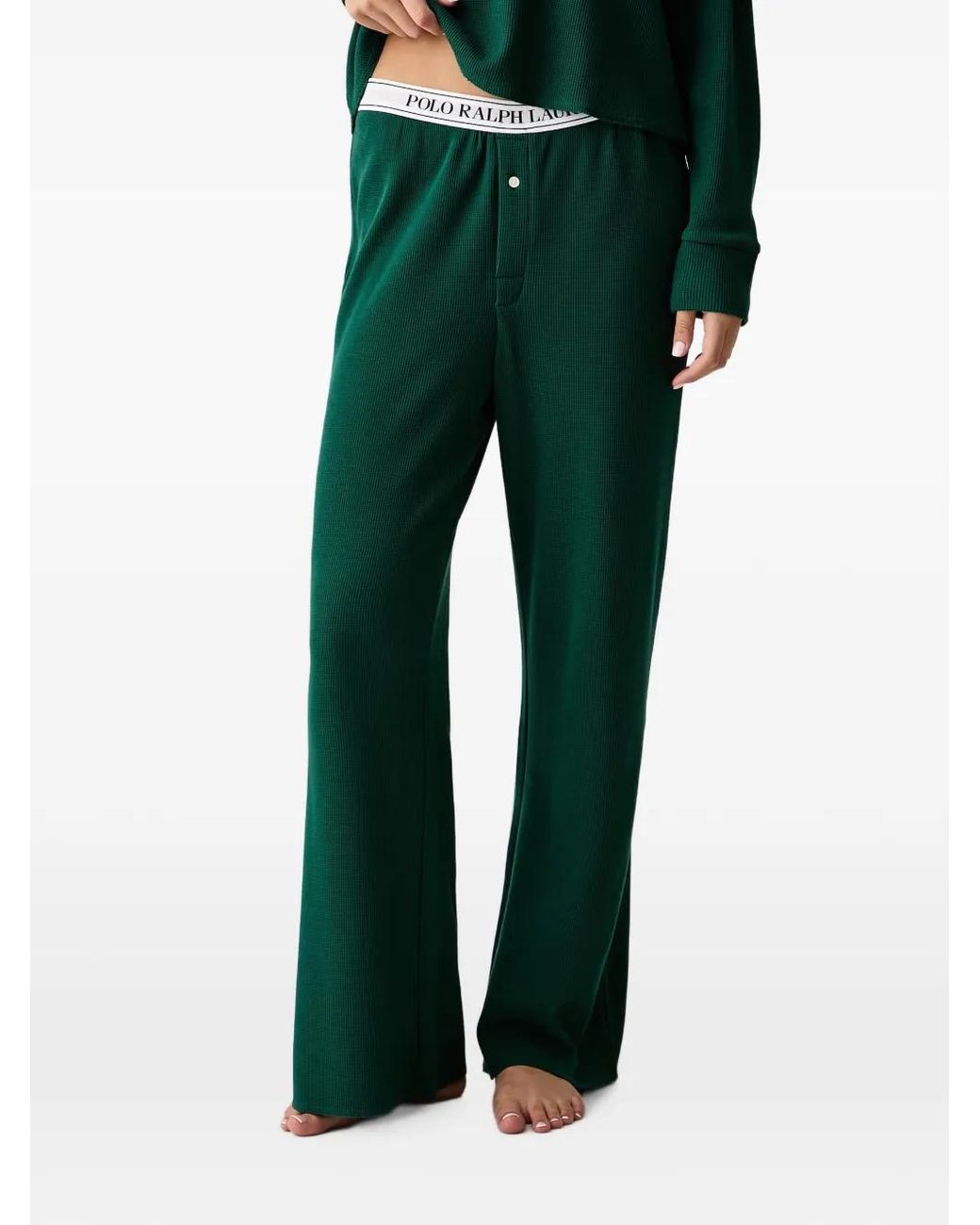 Polo Ralph Lauren Green Waffle-Knit Logo-Embroidered Pyjamas