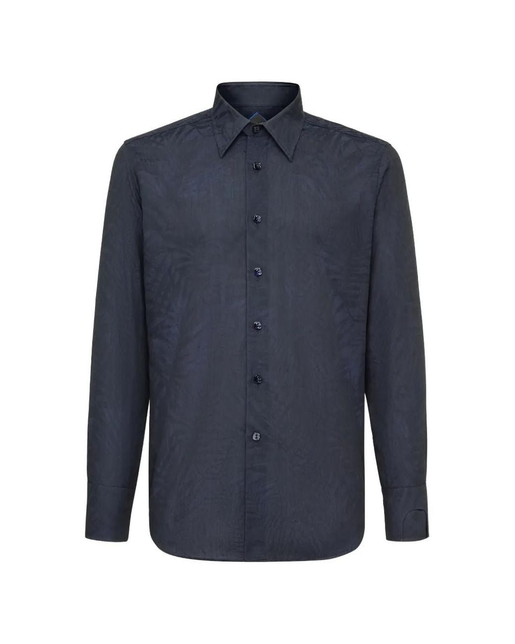 Billionaire Blue Jacquard Palm Tree Shirt for men