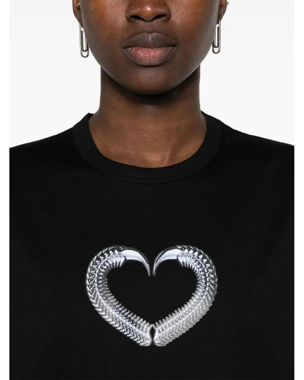 Junya Watanabe Black Printed Cotton T-Shirt