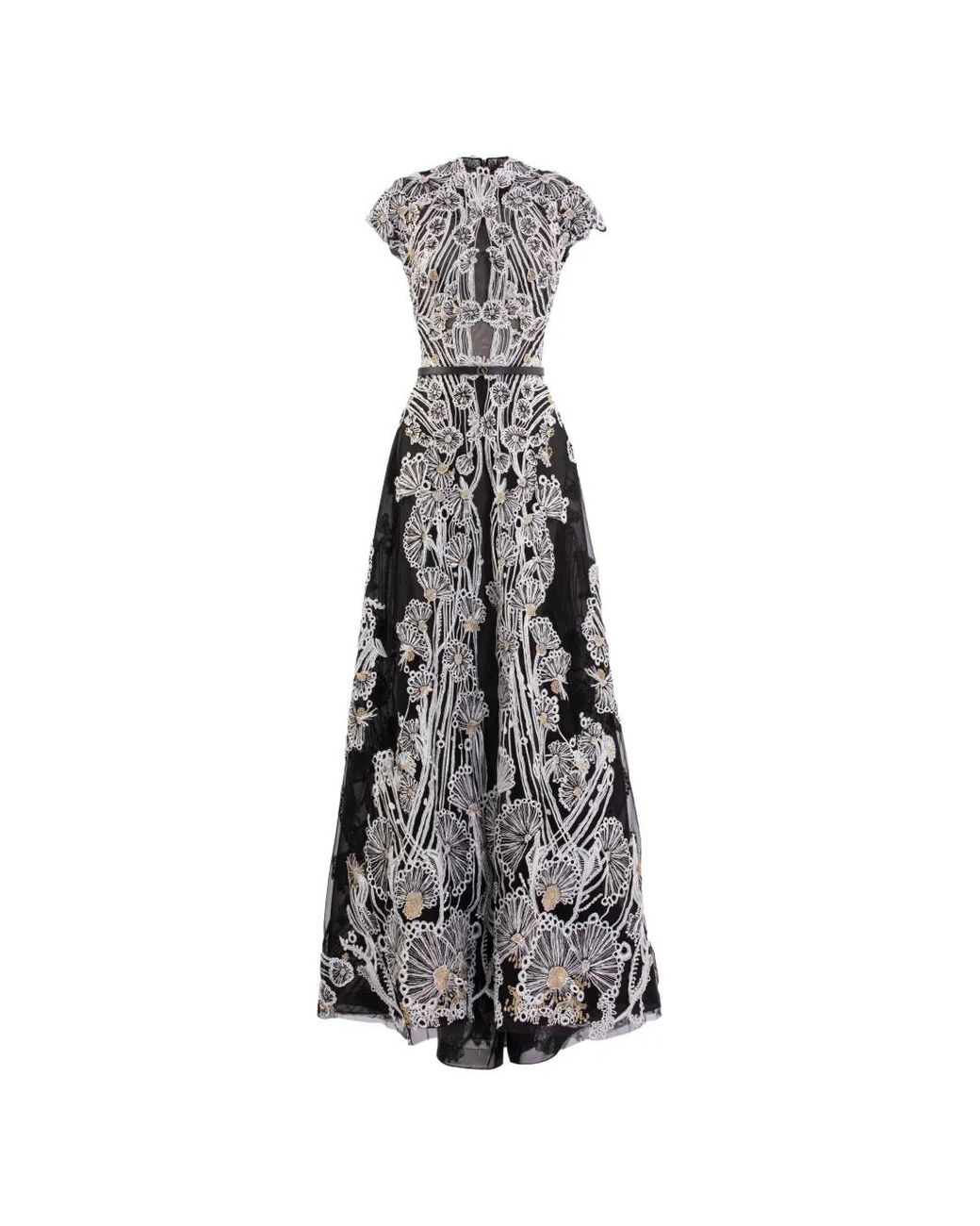 Saiid Kobeisy White Fully Embellished Maxi Dress