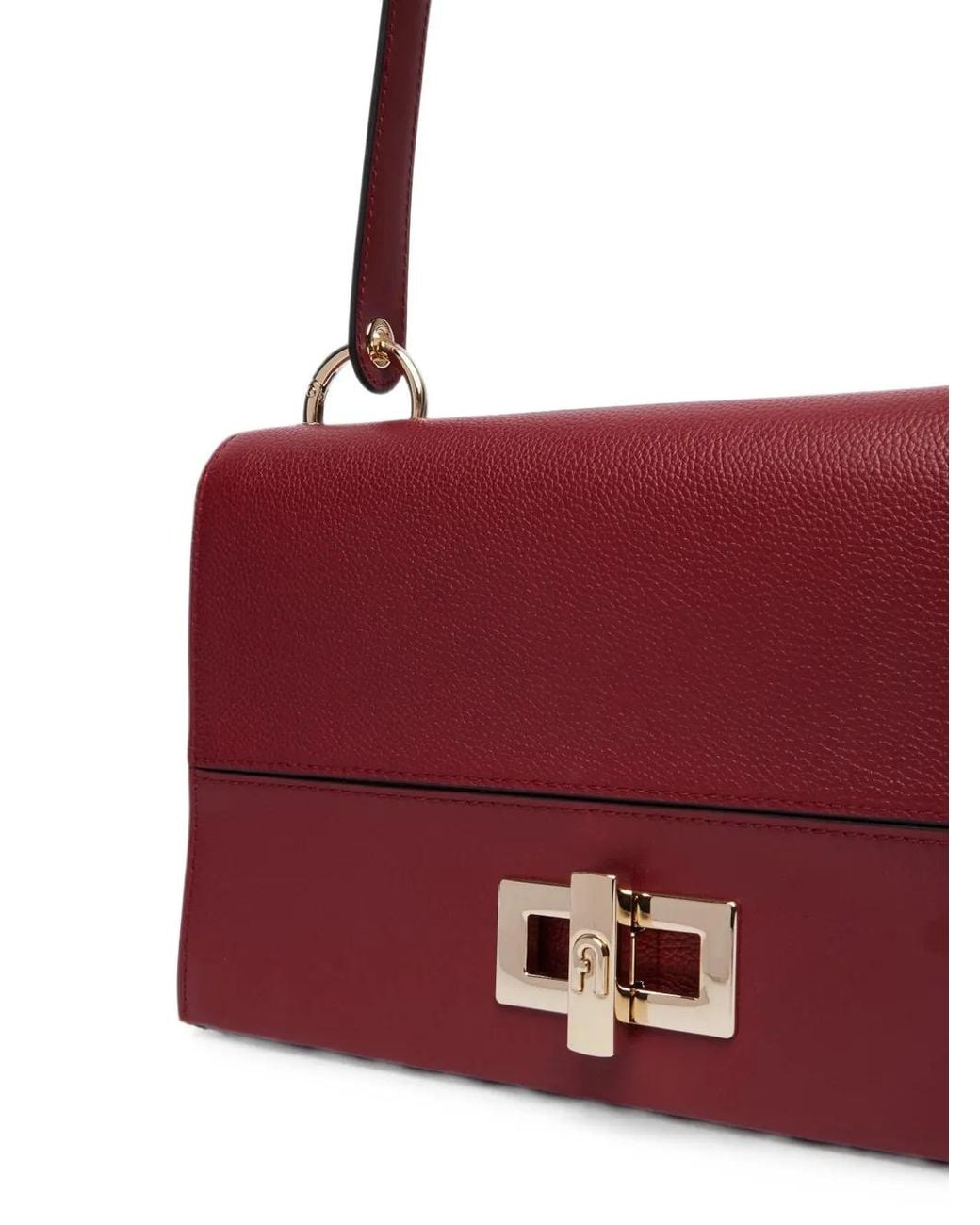 Furla Purple Sac Cabas En Cuir À Fini Grainé