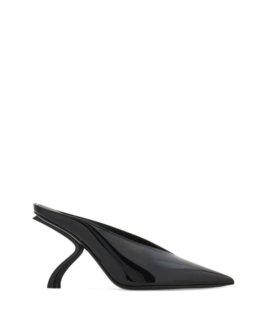 Ferragamo Black S-Shaped Heel Mules