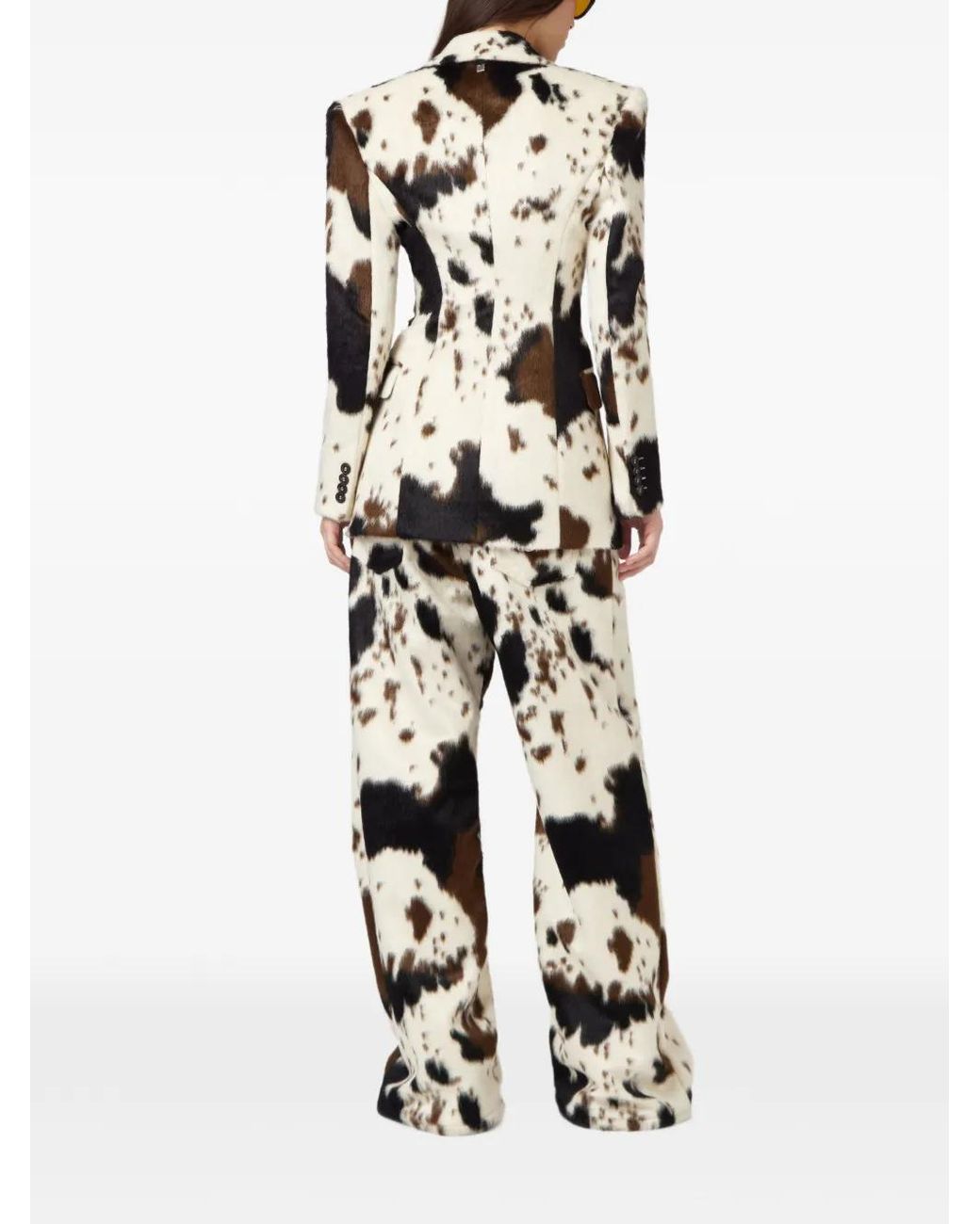 GIUSEPPE DI MORABITO Natural Cow-Print Single-Breasted Blazer