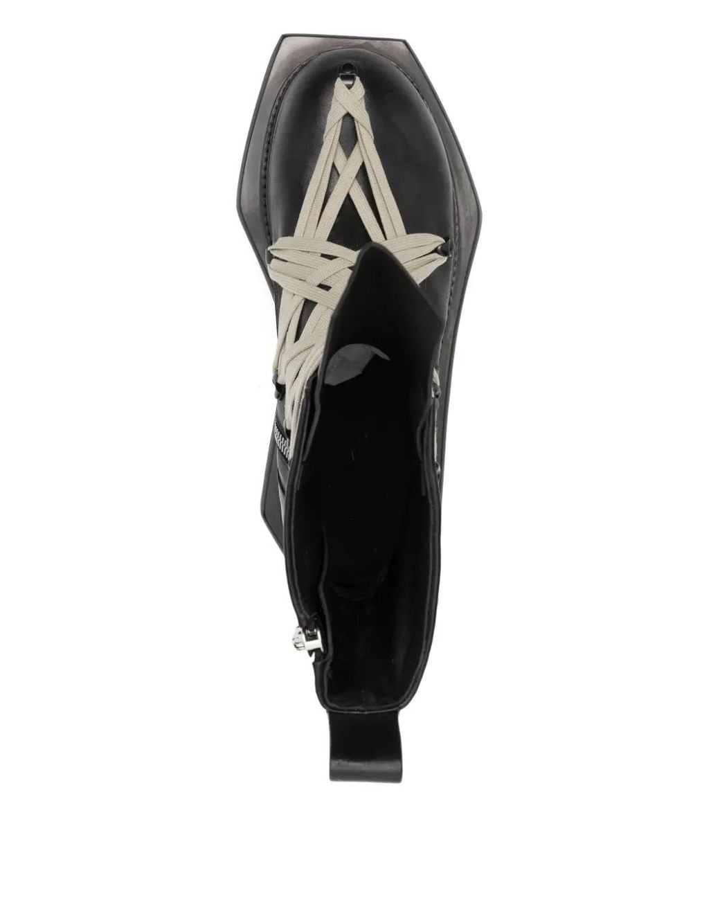 Rick Owens Black Lace-Up Platform Boots for men