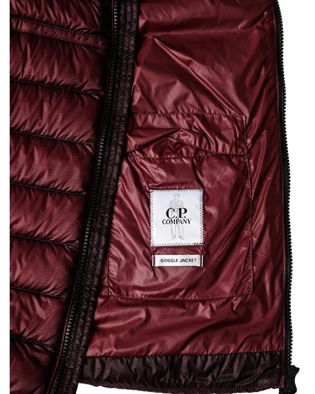 C P Company Red Gilet Matelassé Goggle for men