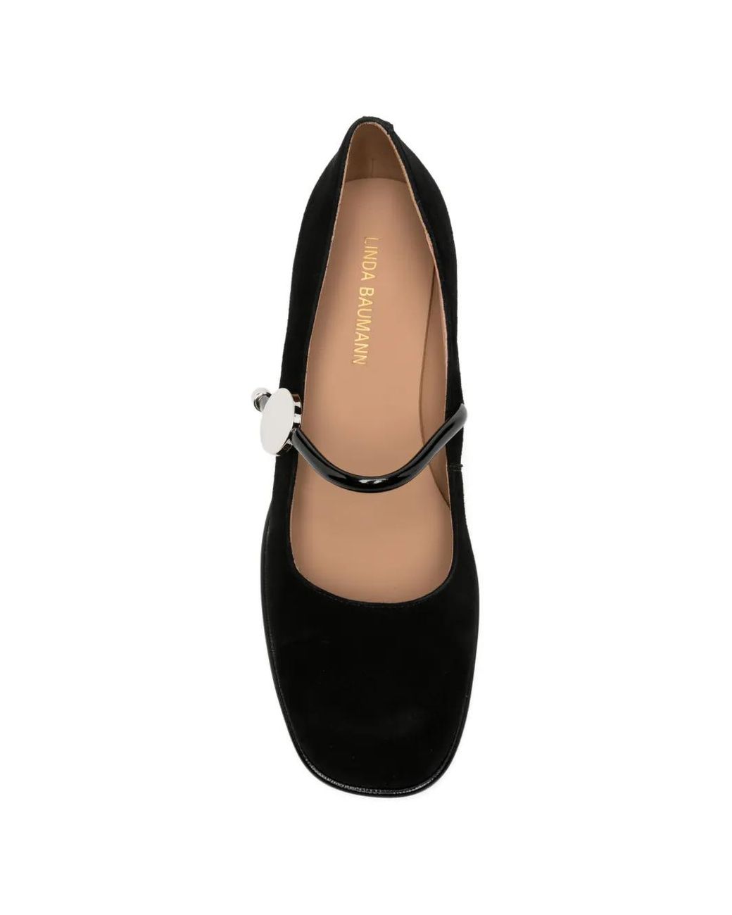 Linda Baumann Black Button-Embellishment Pumps
