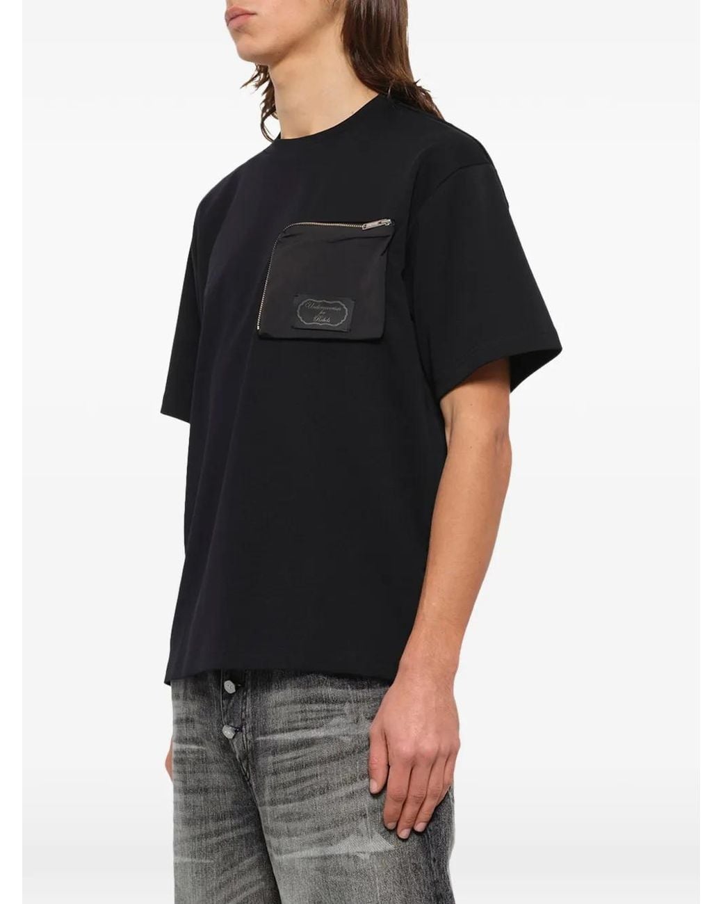 Undercover Black Zipped-Pocket T-Shirt for men