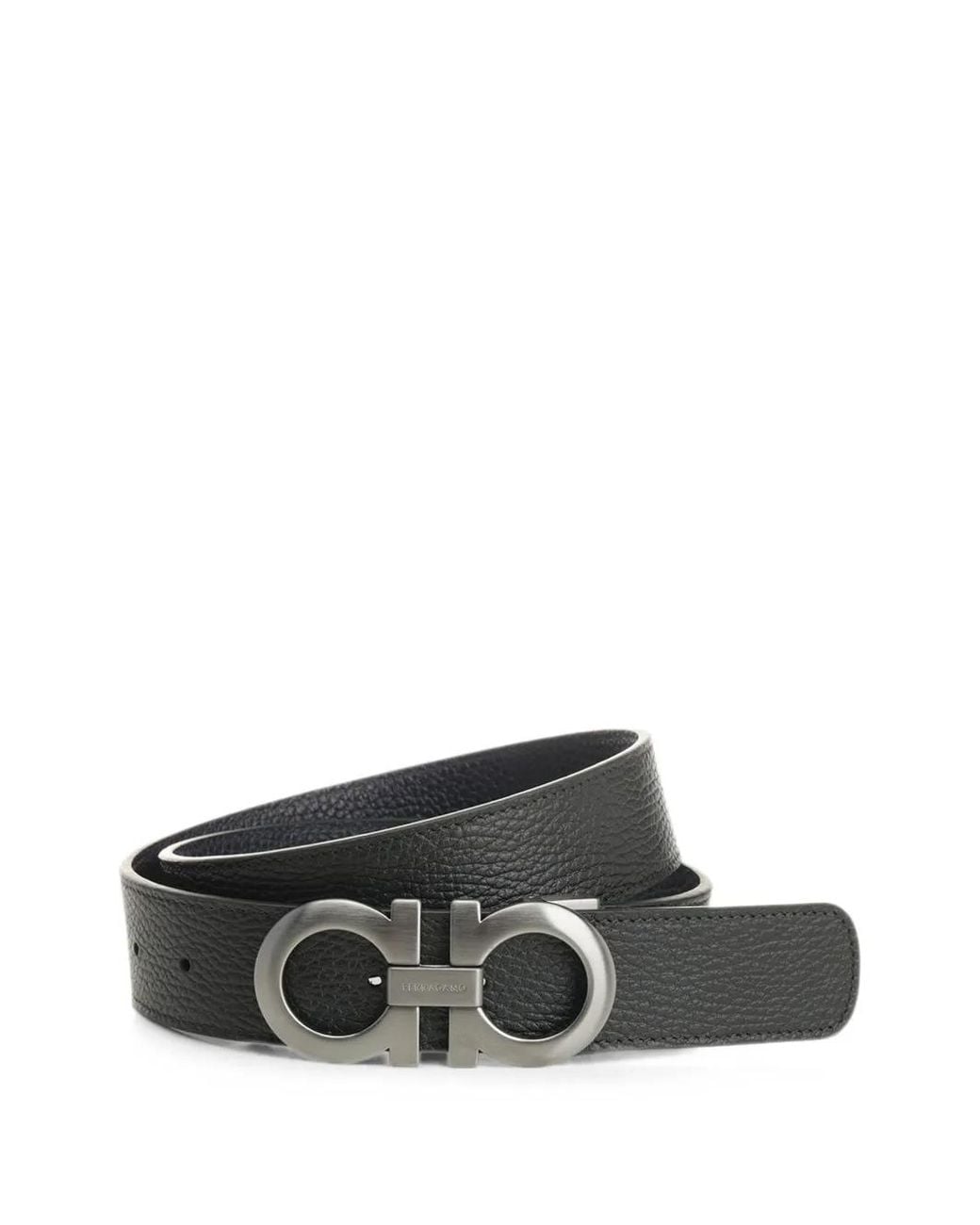 Ferragamo Gray Gancini-Buckle Belt for men