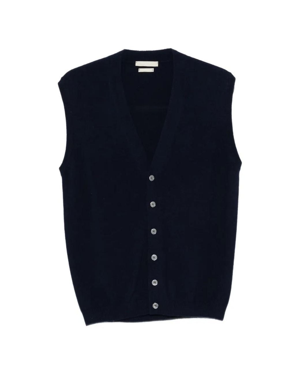 Daniele Fiesoli Blue Cashmere V-Neck Vest for men