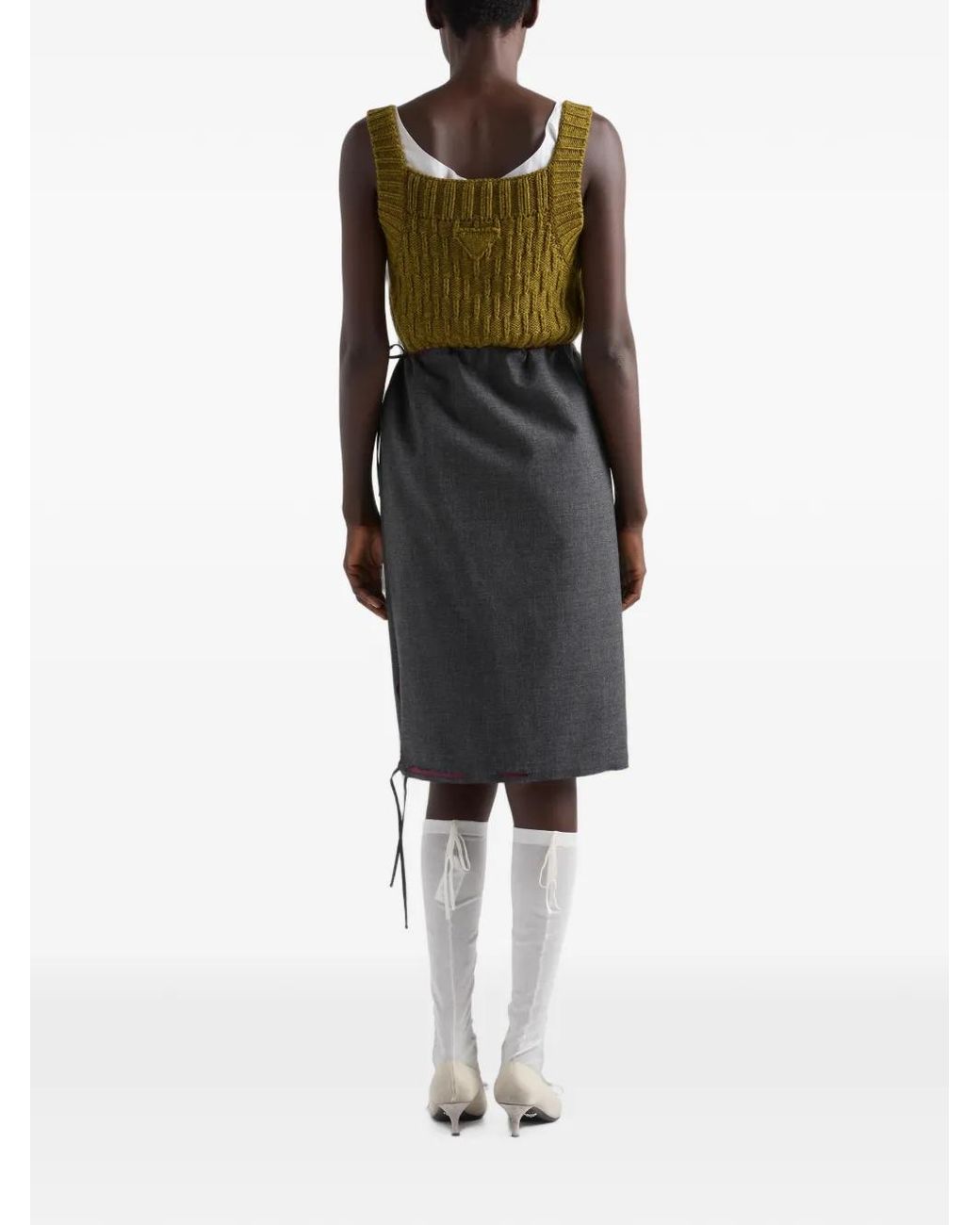 Prada Green Wool And Alpaca Top