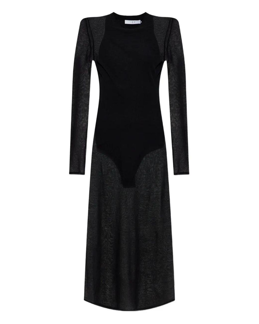 IRO Black Emala Sheer-Paneled Dress