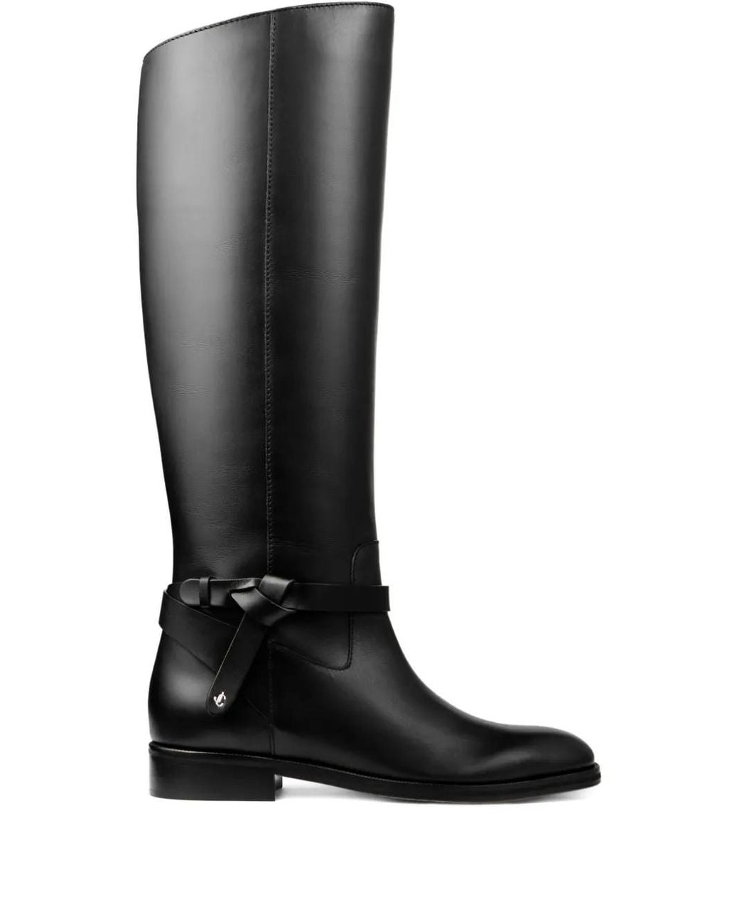 Jimmy Choo Black Lawton Knee Boot Flat