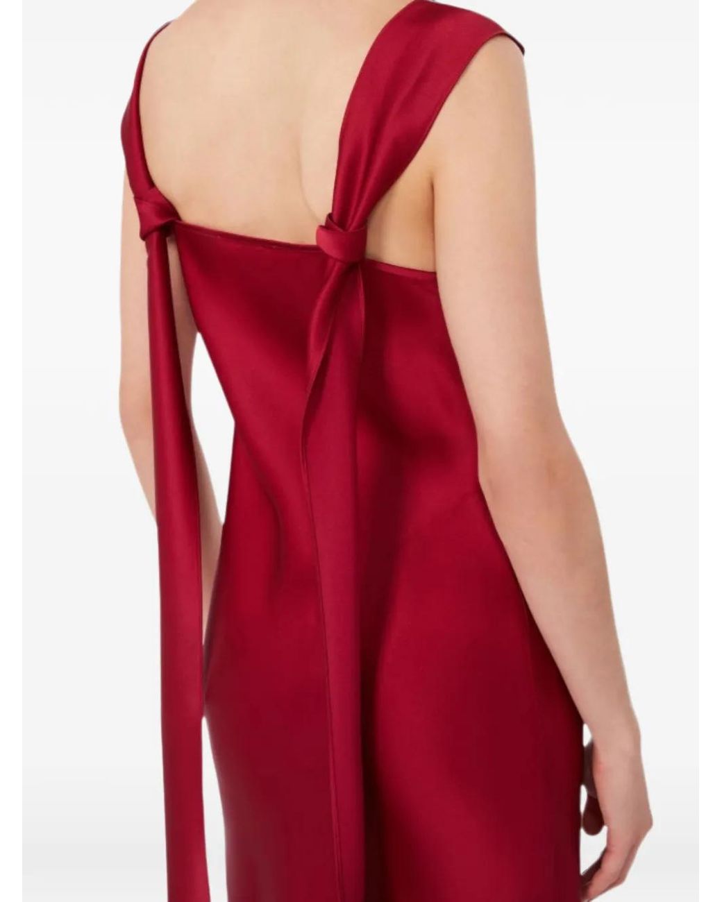 Max Mara Red Envers Satin Slip Dress